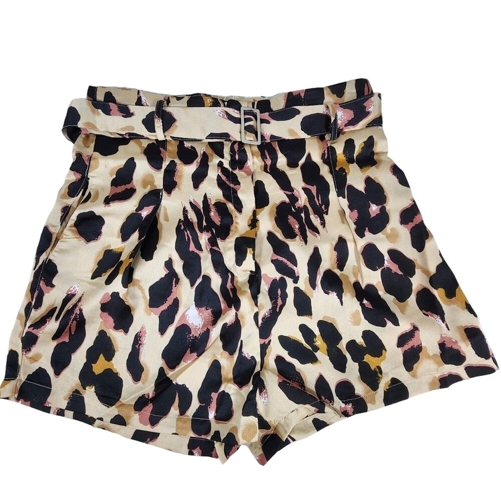 NWT Hayden By Anthropologie Belted High Waisted Leopard Print Shorts Size Medium